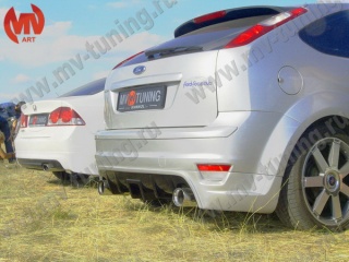 Юбка-диффузор заднего бампера "Sport" Ford Focus 2 HB(Хетчбек) (2004-2008)