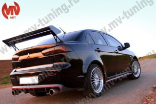 Накладка на задний бампер в стиле var №1 EVO Mitsubishi Lancer X (2007-2016)