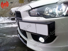 Рамка под номер на передний бампер Mitsubishi Lancer X (2007-2010)
