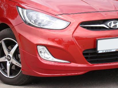 Юбка переднего бампера var№1 Hyundai Solaris (2010-2013)