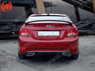 Диффузор заднего бампера var №2 (текстурный пластик) Hyundai Solaris(2010-2013)