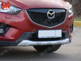 SNOW SILVER. Накладка крашенная Серебро на передний бампер Mazda CX-5 (2011-2016)