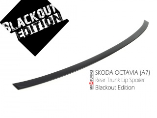 BLACKOUT EDITION. Лип спойлер крашенный Черный глянец Skoda Octavia III A7 (2013 - 2023) + УСТАНОВОЧНЫЙ КОМПЛЕКТ