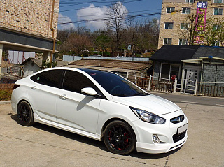Юбка переднего бампера var№2 Hyundai Solaris (2010-2013)