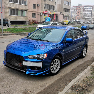 Пороги (2.0 Intense) Mitsubishi Lancer X (2007-2016) + УСТАНОВОЧНЫЙ КОМПЛЕКТ