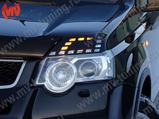 Реснички на фары Nissan X-Trail II (2011-2014) + УСТАНОВОЧНЫЙ КОМПЛЕКТ