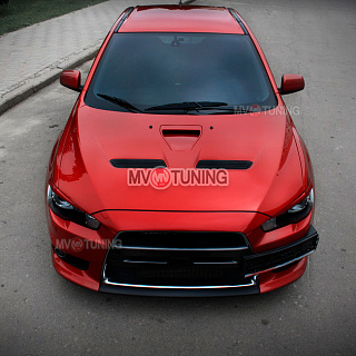 Реснички на передние фары Mitsubishi Lancer X (2007-2016) + УСТАНОВОЧНЫЙ КОМПЛЕКТ
