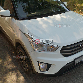 Реснички на фары Hyundai Creta (2016-2020) + УСТАНОВОЧНЫЙ КОМПЛЕКТ
