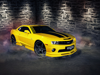 Юбка переднего бампера(цельная) Chevrolet Camaro SS (2009-2012)