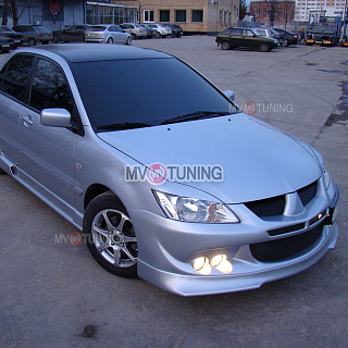 Реснички на фары узкие var№1 Mitsubishi Lancer 9 IX (2004-2007) + УСТАНОВОЧНЫЙ КОМПЛЕКТ