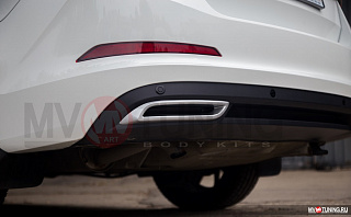BLACK. Имитация насадок глушителя RS Style крашенные для Skoda Rapid II Gen (2020 - н.в.)
