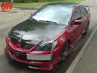 Юбка переднего бампера Mitsubishi Lancer 9 IX в стиле EVO (2003-2009)