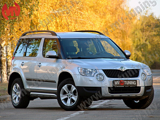 Накладки на пороги Алюминиевый Вид (Взгляд) Skoda Yeti (2009-2012) Под Покраску  + УСТАНОВОЧНЫЙ КОМПЛЕКТ