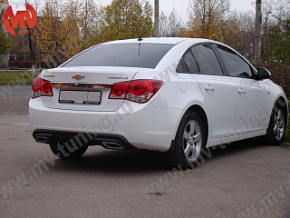 Диффузор заднего бампера Chevrolet Cruze var №2 (текстурный пластик) (2008-2012)