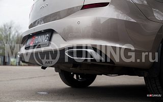 SPACE GRAY. Имитация насадок глушителя(выхлопа) крашенные для VW Polo Liftback 2020 - 2023