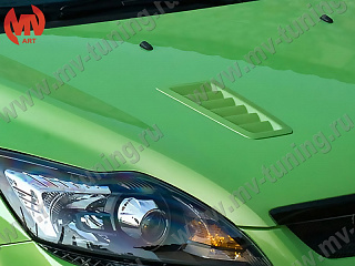 Жабры на капот в стиле RS текстурный пластик Ford Focus 2 (2004-2011)