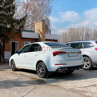 BLACK. Имитация насадок глушителя RS Style крашенные для Skoda Rapid II Gen (2020 - н.в.)