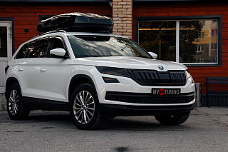 Зимний экран Skoda Kodiaq (2016-2021) нижний (текстурный пластик), быстрые крепления.