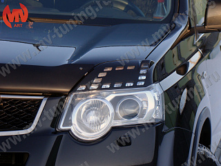 Реснички на фары Nissan X-Trail II (2011-2014) + УСТАНОВОЧНЫЙ КОМПЛЕКТ