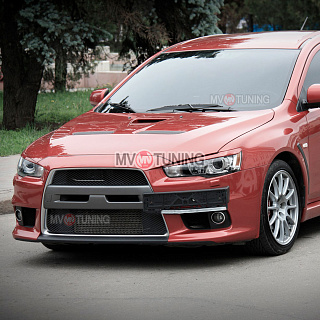 Реснички на передние фары Mitsubishi Lancer X (2007-2016) + УСТАНОВОЧНЫЙ КОМПЛЕКТ