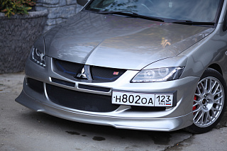 Реснички на фары широкие var №2 Mitsubishi Lancer 9 IX (2004-2007) + УСТАНОВОЧНЫЙ КОМПЛЕКТ