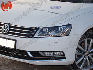 Реснички на фары VW Passat B7 (2010-2015) + УСТАНОВОЧНЫЙ КОМПЛЕКТ