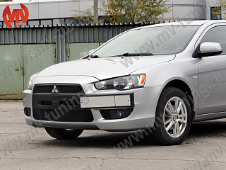 Воздуховоды радиатора в передний бампер var №2 (квадрат) Mitsubishi Lancer X (2007-2010)
