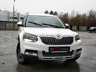 Комплект зимних экранов Skoda Yeti Outdoor (2013 - 2018) ТЕКСТУРНЫЙ ПЛАСТИК