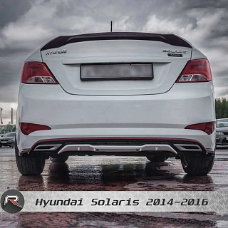 Юбка заднего бампера ZEUS Hyundai Solaris (2014-2016)