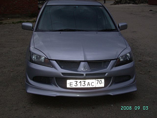 Юбка переднего бампера Mitsubishi Lancer 9 IX в стиле EVO (2003-2009)