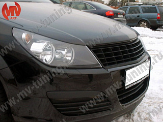 Реснички на фары var№1 узкие Opel Astra H/GTC (2005-2011) + УСТАНОВОЧНЫЙ КОМПЛЕКТ