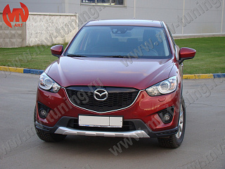 SNOW SILVER. Накладка крашенная Серебро на передний бампер Mazda CX-5 (2011-2016)