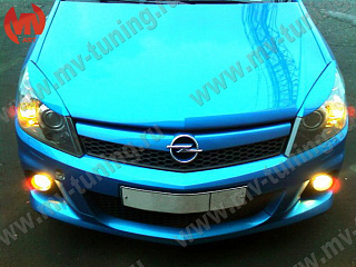 Реснички на фары var№1 узкие Opel Astra H/GTC (2005-2011) + УСТАНОВОЧНЫЙ КОМПЛЕКТ