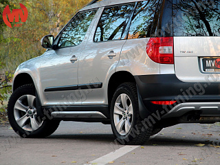 Накладки на пороги Алюминиевый Вид (Взгляд) Skoda Yeti (2009-2012) Под Покраску  + УСТАНОВОЧНЫЙ КОМПЛЕКТ
