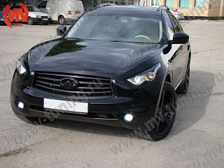 Реснички на фары var №1 Infiniti FX (2008 - 2013) + УСТАНОВОЧНЫЙ КОМПЛЕКТ