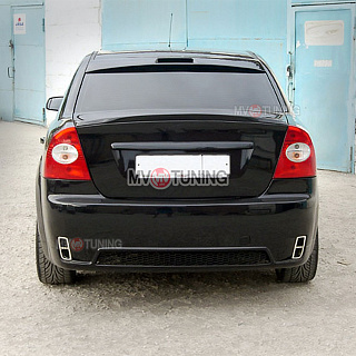 Козырек на стекло (с вырезом под стоп-сигнал) "Concept" Ford Focus 2 Sedan (2004-2011) + УСТАНОВОЧНЫЙ КОМПЛЕКТ