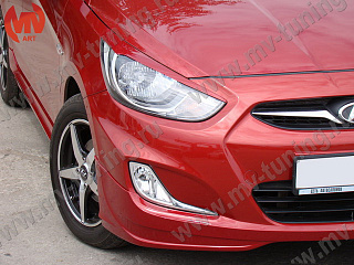 Юбка переднего бампера var№1 Hyundai Solaris (2010-2013)