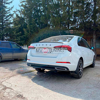 BLACK. Имитация насадок глушителя RS Style крашенные для Skoda Rapid II Gen (2020 - н.в.)