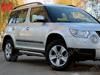 Накладки на пороги Алюминиевый Вид (Взгляд) Skoda Yeti (2009-2012) Под Покраску  + УСТАНОВОЧНЫЙ КОМПЛЕКТ