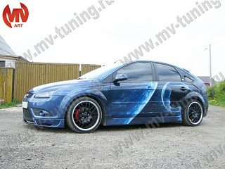 Юбка переднего стайлингового (кабри) бампера "Sport" Ford Focus 2 (2004-2008)