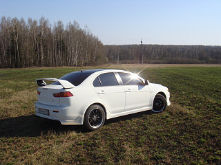 Юбка заднего бампера Zodiak var №1 Mitsubishi Lancer X (2007-2016) только под одинарный выхлоп справа