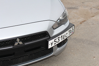Рамка под номер на передний бампер Mitsubishi Lancer X (2007-2010)