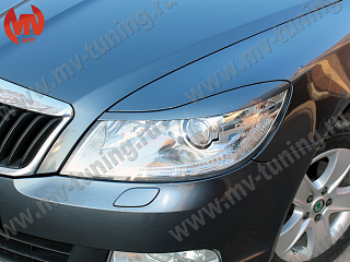 Реснички на фары Skoda Octavia II (2008-2013) + УСТАНОВОЧНЫЙ КОМПЛЕКТ