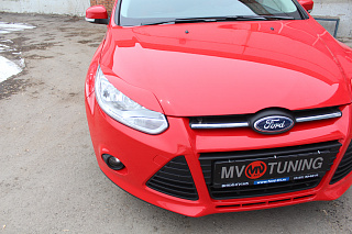 Реснички на фары узкие var №2 Ford Focus 3 (2012-2014) + УСТАНОВОЧНЫЙ КОМПЛЕКТ