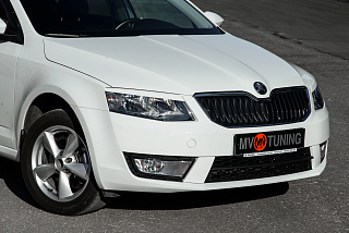 Реснички на фары Skoda Octavia III A7 (2013-2016) + УСТАНОВОЧНЫЙ КОМПЛЕКТ