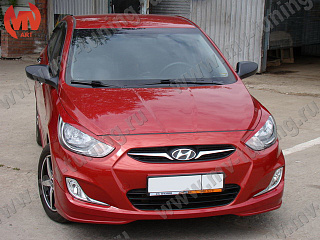 Юбка переднего бампера var№1 Hyundai Solaris (2010-2013)