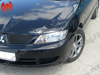 Реснички на фары широкие var №2 Mitsubishi Lancer 9 IX (2004-2007) + УСТАНОВОЧНЫЙ КОМПЛЕКТ