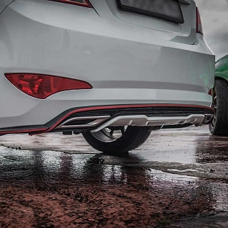 Юбка заднего бампера ZEUS Hyundai Solaris (2014-2016)