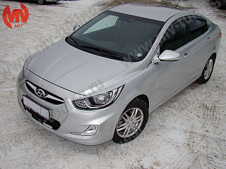 Реснички на фары var №1 Hyundai Solaris (2010-2013) + УСТАНОВОЧНЫЙ КОМПЛЕКТ
