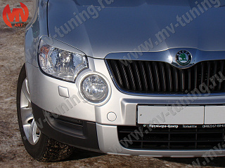 Реснички на фары Skoda Yeti (2009-2012) + УСТАНОВОЧНЫЙ КОМПЛЕКТ